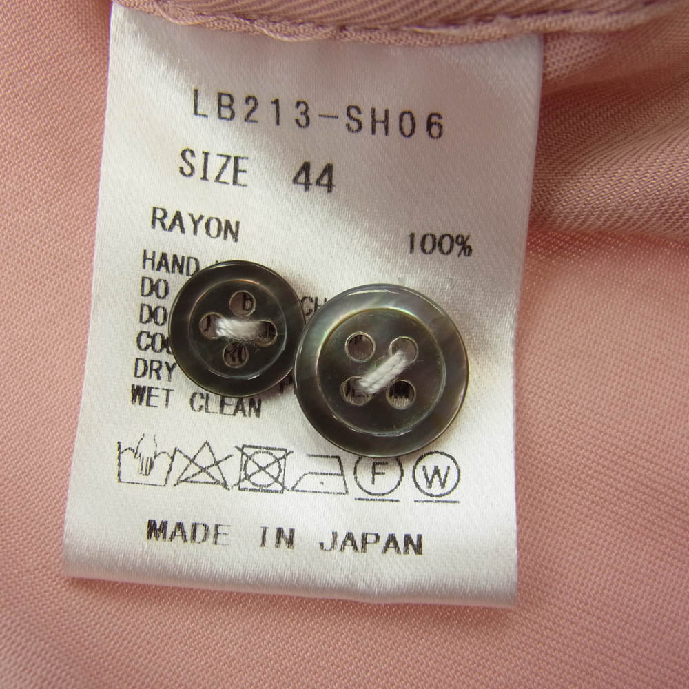 リトルビッグ LB213-SH06 Peaked Lapel SH ピークドラペル レーヨン 長袖 シャツ ピンク系 44【中古】