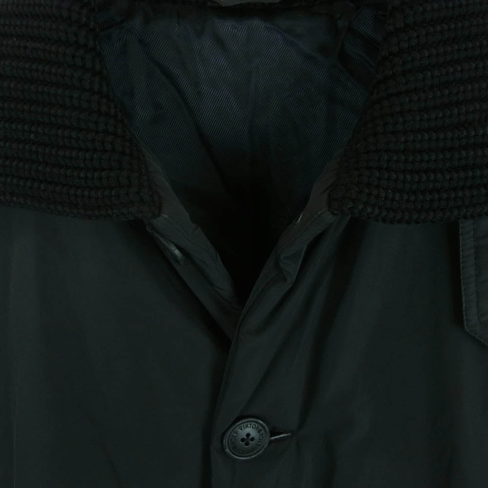 ヴィクター＆ロルフ 12AW S42AM0083 イタリア製 襟ニット切替 中綿 パフ ジャケット ブラック系 46【中古】
