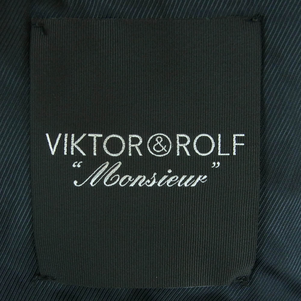 ヴィクター＆ロルフ 12AW S42AM0083 イタリア製 襟ニット切替 中綿 パフ ジャケット ブラック系 46【中古】