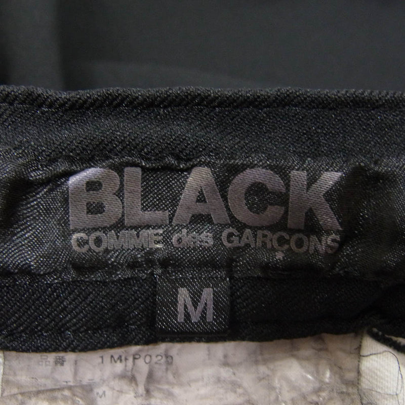 BLACK COMME des GARCONS ブラックコムデギャルソン 1M-P020 ポリエステル クロップド スラックスパンツ ブラック系 M【中古】