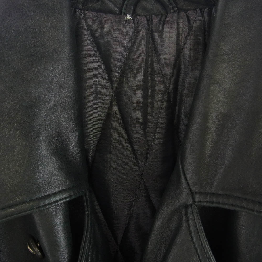 ルッフォ 中綿 レザー ライダースジャケット ブラック系【中古】