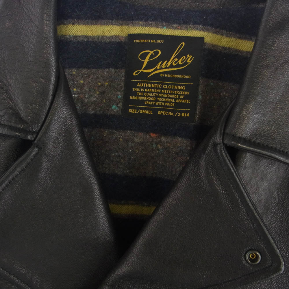 NEIGHBORHOOD ネイバーフッド 132SSLK-JKM01 LUKER BY NEIGHBOR HOOD ルーカーバイネイバーフッド 裏地ブランケット ボタンアップ ライダースジャケット ブラック系 S【中古】