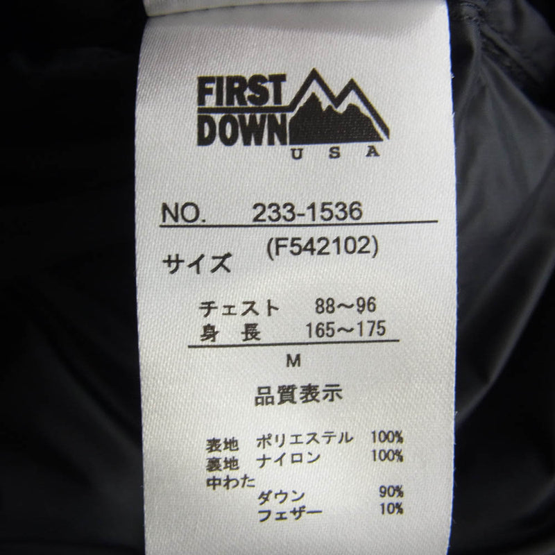 FIRST DOWN ファーストダウン 233-1536 リアルツリー カモ柄 迷彩 ダウンジャケット M【中古】