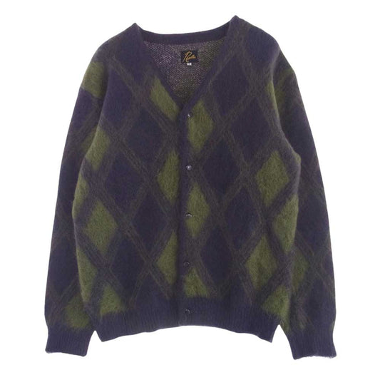 Needles ニードルス NS278 Mohair Cardigan Argyle アーガイル モヘヤ モヘア カーディガン パープル系 L【中古】