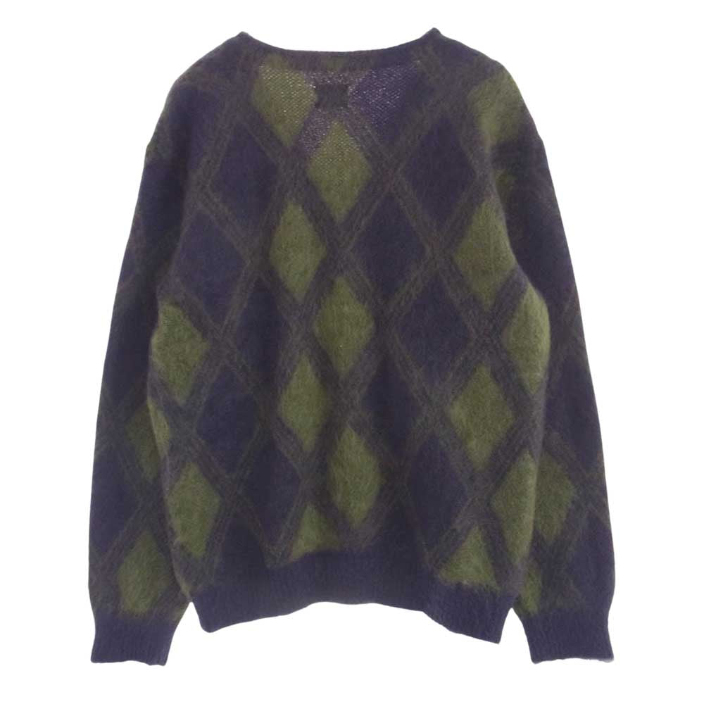 Needles ニードルス NS278 Mohair Cardigan Argyle アーガイル モヘヤ モヘア カーディガン パープル系 L【中古】