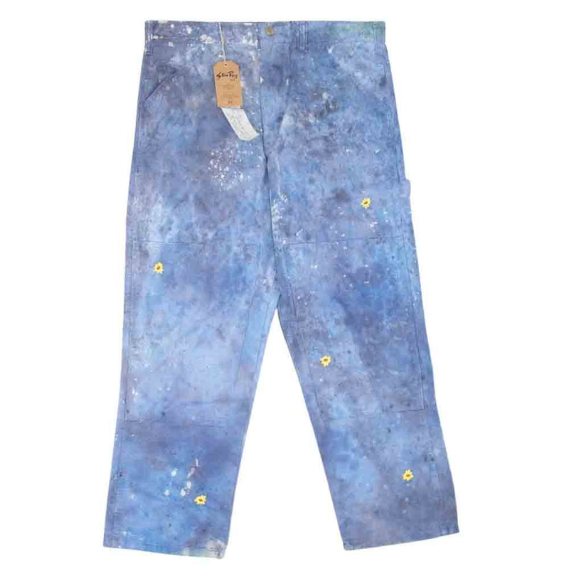 スタンレイ × BOLTA FABRICATIONS × The Almeda Club Stan Ray Hand Dye Double Knee Work Pants ダブルニー ペイント パンツ ブルー系 34【美品】【中古】