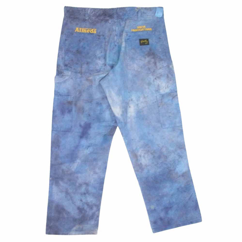 スタンレイ × BOLTA FABRICATIONS × The Almeda Club Stan Ray Hand Dye Double Knee Work Pants ダブルニー ペイント パンツ ブルー系 34【美品】【中古】