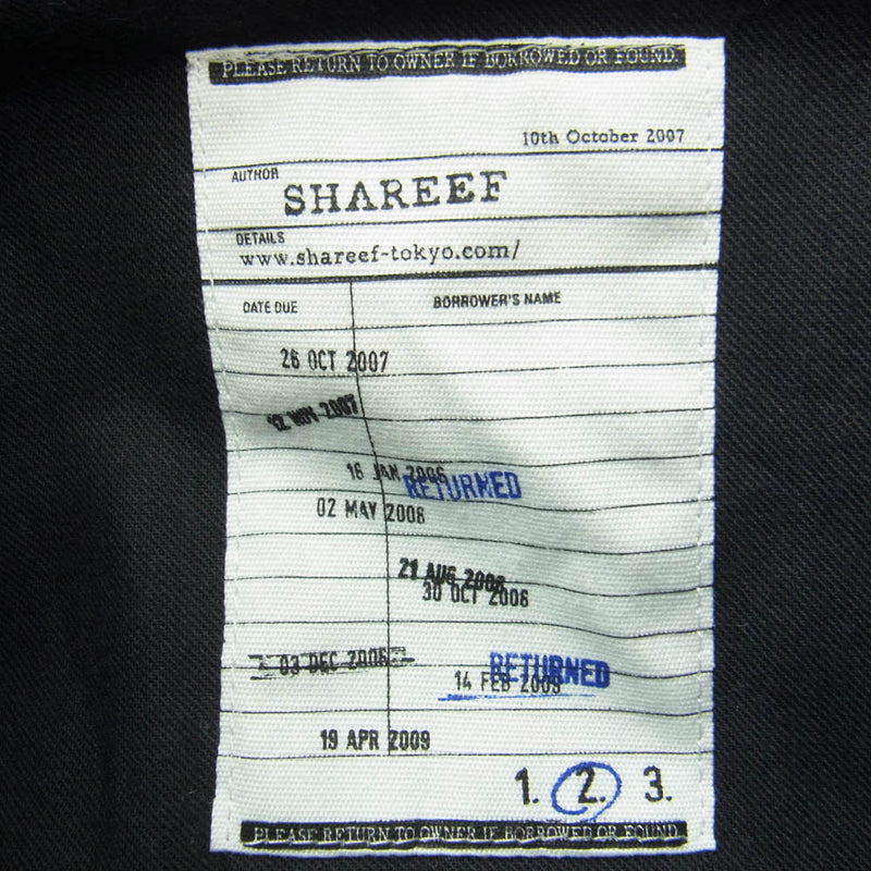 SHAREEF シャリーフ 14713086 デニム 長袖 シャツ ロングシャツ ブラック系 2【中古】