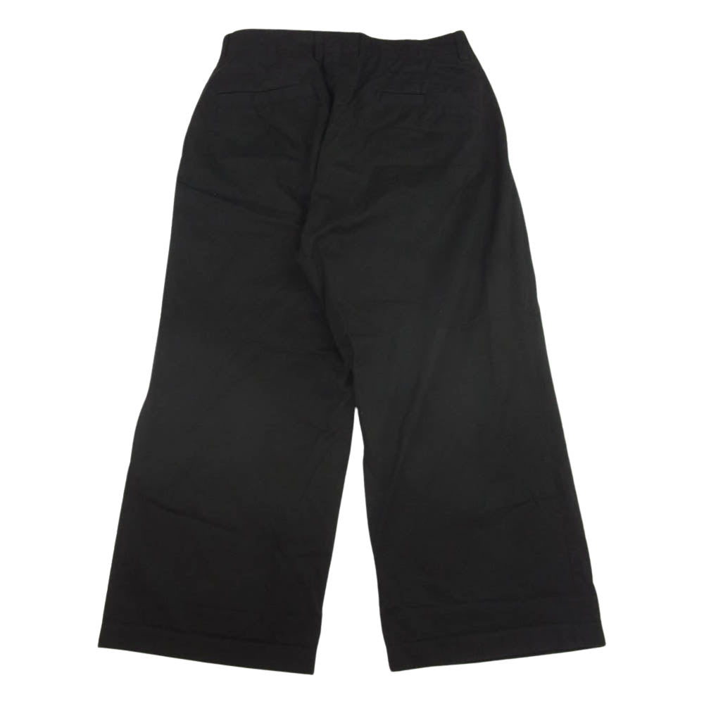 ユニバーサルプロダクツ 193-60504 NO TUCK WIDE CHINO TROUSERS ノータック ワイド チノ トラウザー パンツ チノパン ブラック系 2【中古】