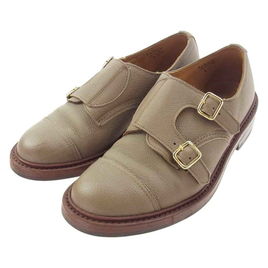 Tricker's トリッカーズ 929614 ダブルモンクストラップ レザー シューズ ベージュ系 8.5【中古】