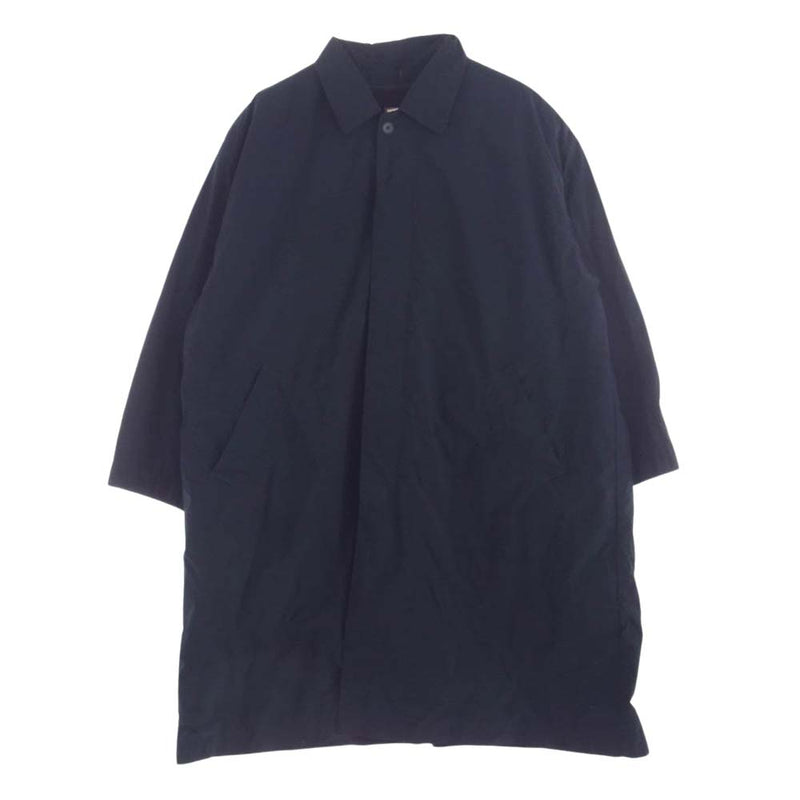 ATON エイトン CMAGBW0903 Ventile nylon balmacaan coat フリースライナー付き ベンタイル ナイロン バルマカーン ステンカラーコート ネイビー系 06【美品】【中古】