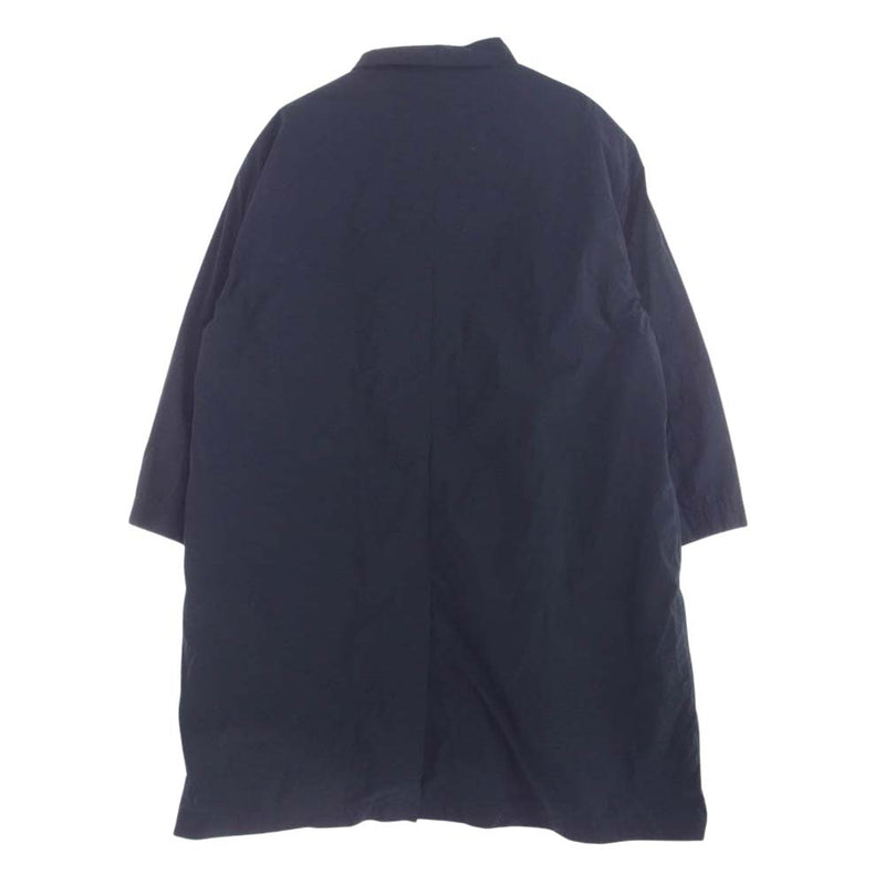 ATON エイトン CMAGBW0903 Ventile nylon balmacaan coat フリースライナー付き ベンタイル ナイロン バルマカーン ステンカラーコート ネイビー系 06【美品】【中古】