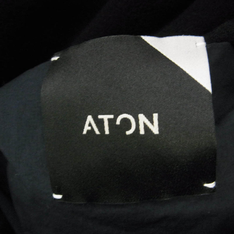 ATON エイトン CMAGBW0903 Ventile nylon balmacaan coat フリースライナー付き ベンタイル ナイロン バルマカーン ステンカラーコート ネイビー系 06【美品】【中古】