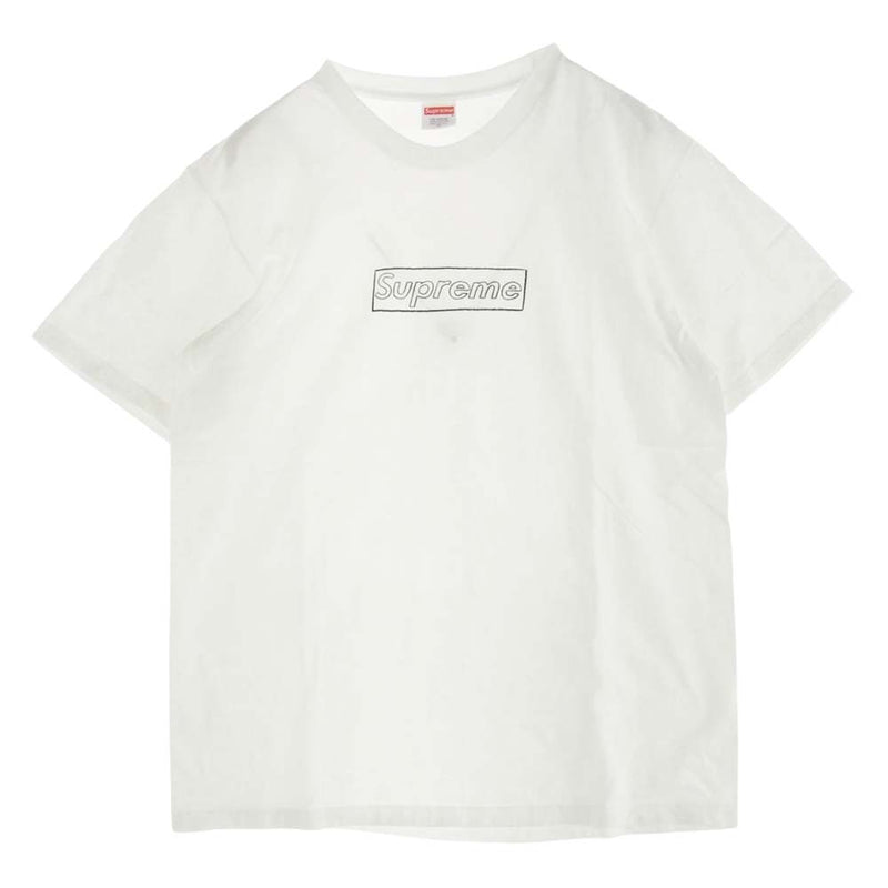 Supreme シュプリーム 21SS KAWS Chalk Logo Tee カウズ チョークボックスロゴ 半袖 Tシャツ カットソー ホワイト系 M【中古】