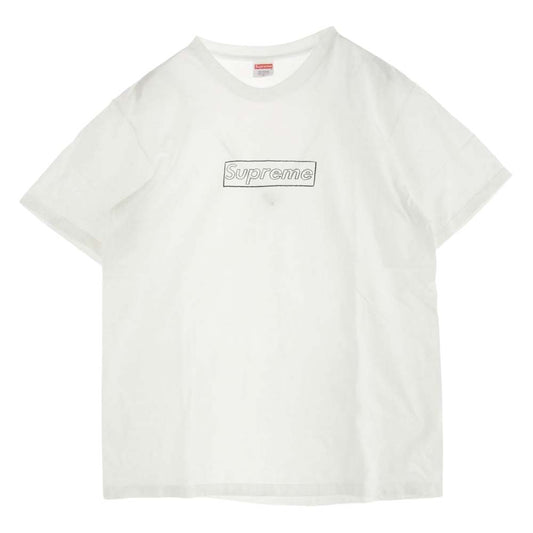 Supreme シュプリーム 21SS KAWS Chalk Logo Tee カウズ チョークボックスロゴ 半袖 Tシャツ カットソー ホワイト系 M【中古】