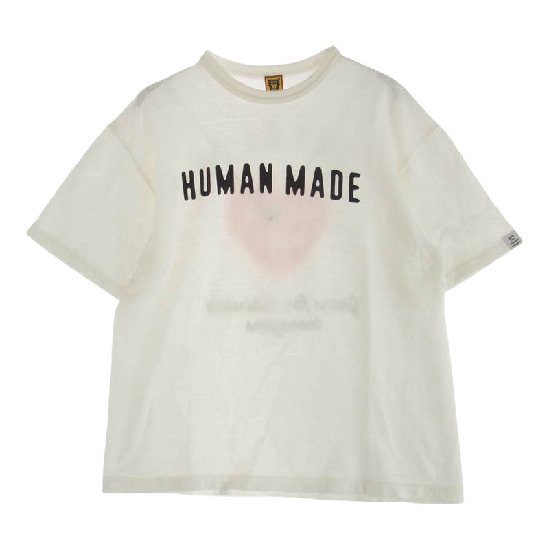 HUMAN MADE ヒューマンメイド 22SS HEART LOGO Tee ハートロゴ バック プリント 半袖 Tシャツ カットソー ホワイト系 XL【中古】