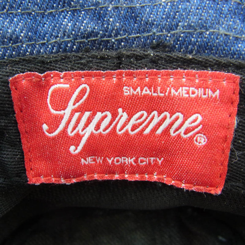 Supreme シュプリーム 23SS Frayed Patchwork Denim Crusher フリンジ パッチワーク デニム ハット インディゴブルー系【中古】