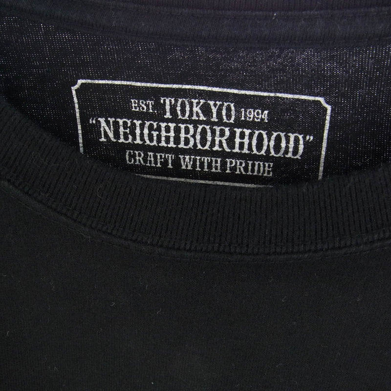 NEIGHBORHOOD ネイバーフッド 182CNH-LT01S SQUAD C-TEE . LS ロゴ 刺繍 長袖 Tシャツ ブラック系 S【中古】