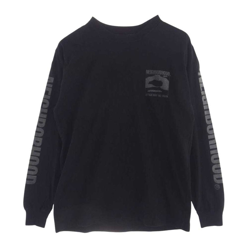 NEIGHBORHOOD ネイバーフッド 21SS 211PCNH-LT05 GOD / C-TEE.LS / アームフルロゴ 長袖 Tシャツ ブラック系 S【中古】