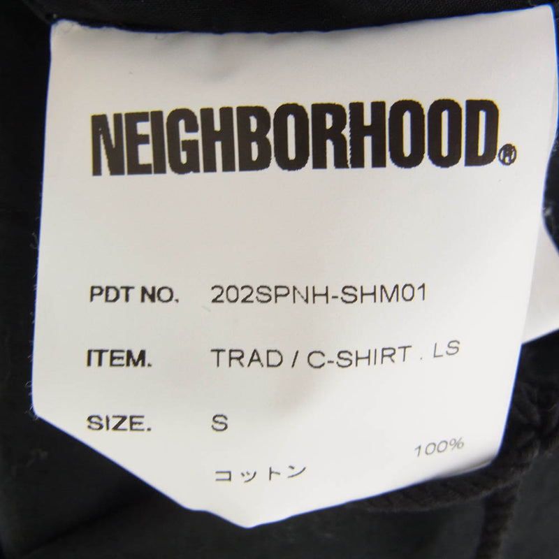 NEIGHBORHOOD ネイバーフッド 20SS 202SPNH-SHM01 TRAD/SHIRTS.LS トラッド 長袖 シャツ ブラック系 S【中古】