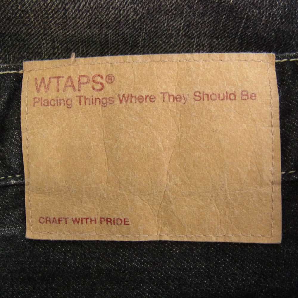 WTAPS ダブルタップス 14AW 142GWDT-PTM06 TROUSERS COTTON DENIM TRASH BK トラウザー コットンデニム トラッシュ ユーズド加工 ブラック デニムパンツ ブラック系 S【中古】