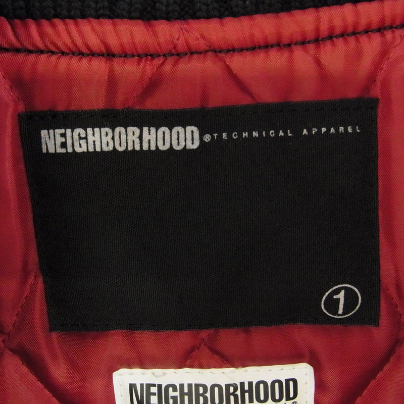 NEIGHBORHOOD ネイバーフッド 07AW SPNH-JK-02SP FIREBIRD.STADIUM JKT 刺繍 ウール スタジャン ブラック系 S【美品】【中古】