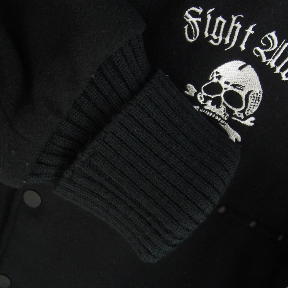 NEIGHBORHOOD ネイバーフッド 07AW SPNH-JK-02SP FIREBIRD.STADIUM JKT 刺繍 ウール スタジャン ブラック系 S【美品】【中古】