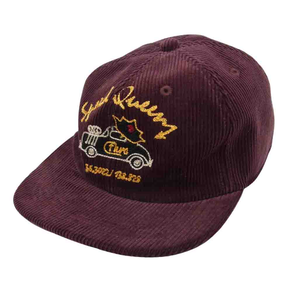 THE FLAT HEAD ザフラットヘッド コーデュロイ トラッカー キャップ  帽子 エンジ系【中古】