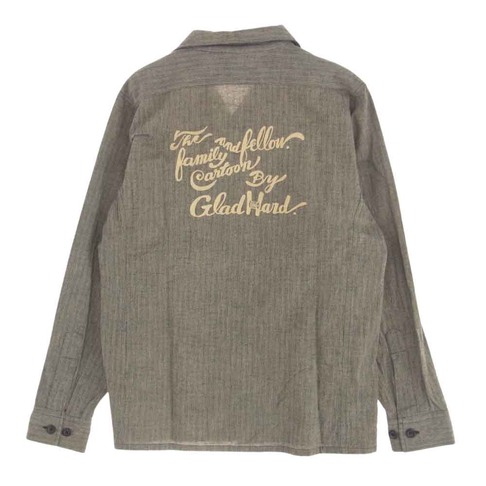 BY GLADHAND バイグラッドハンド 長袖 シャツ バック 刺? グレー系 S【中古】