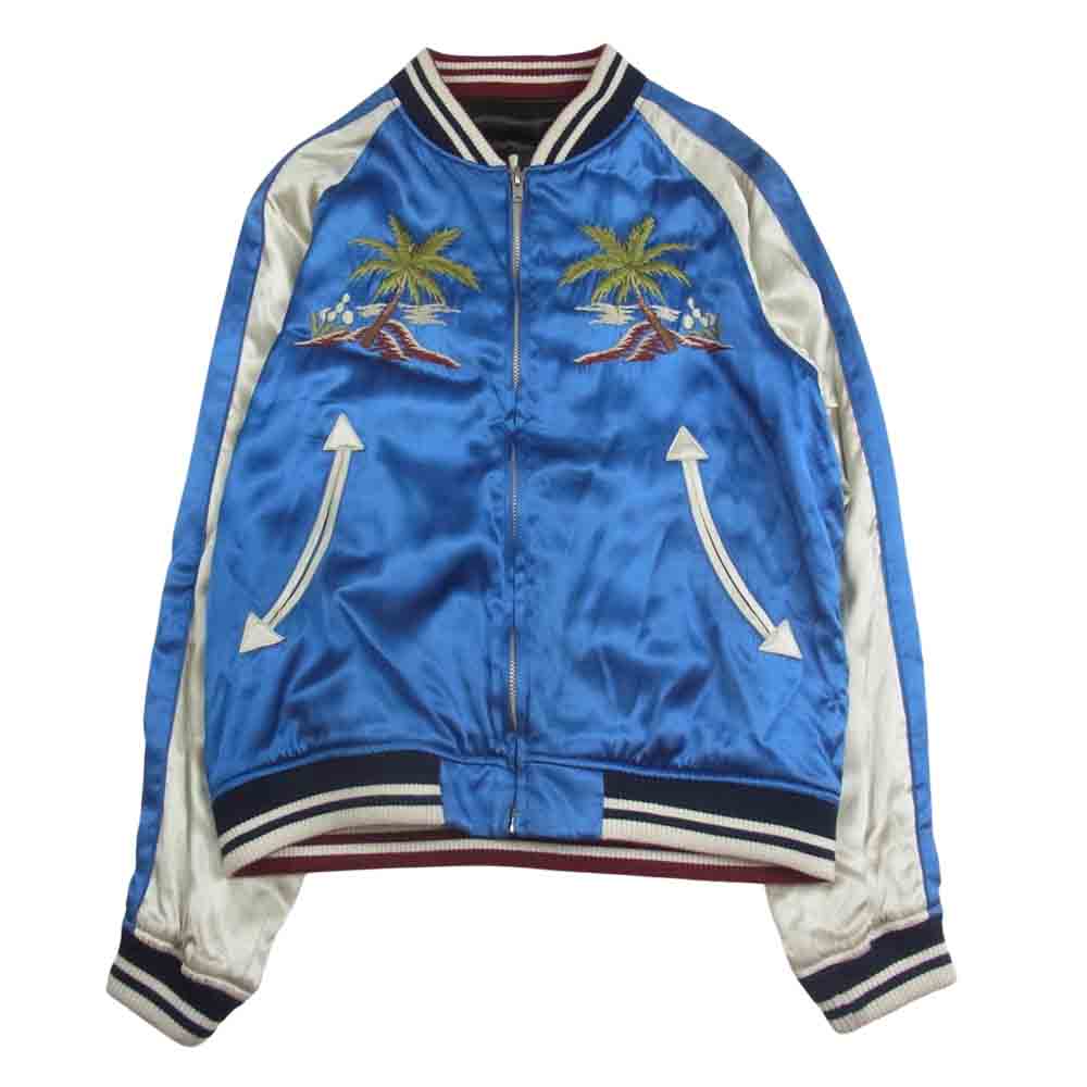 THE FLAT HEAD ザフラットヘッド リバーシブル スカジャン スーベニア ジャケット GUAM 刺繍 ブルー系 M【中古】