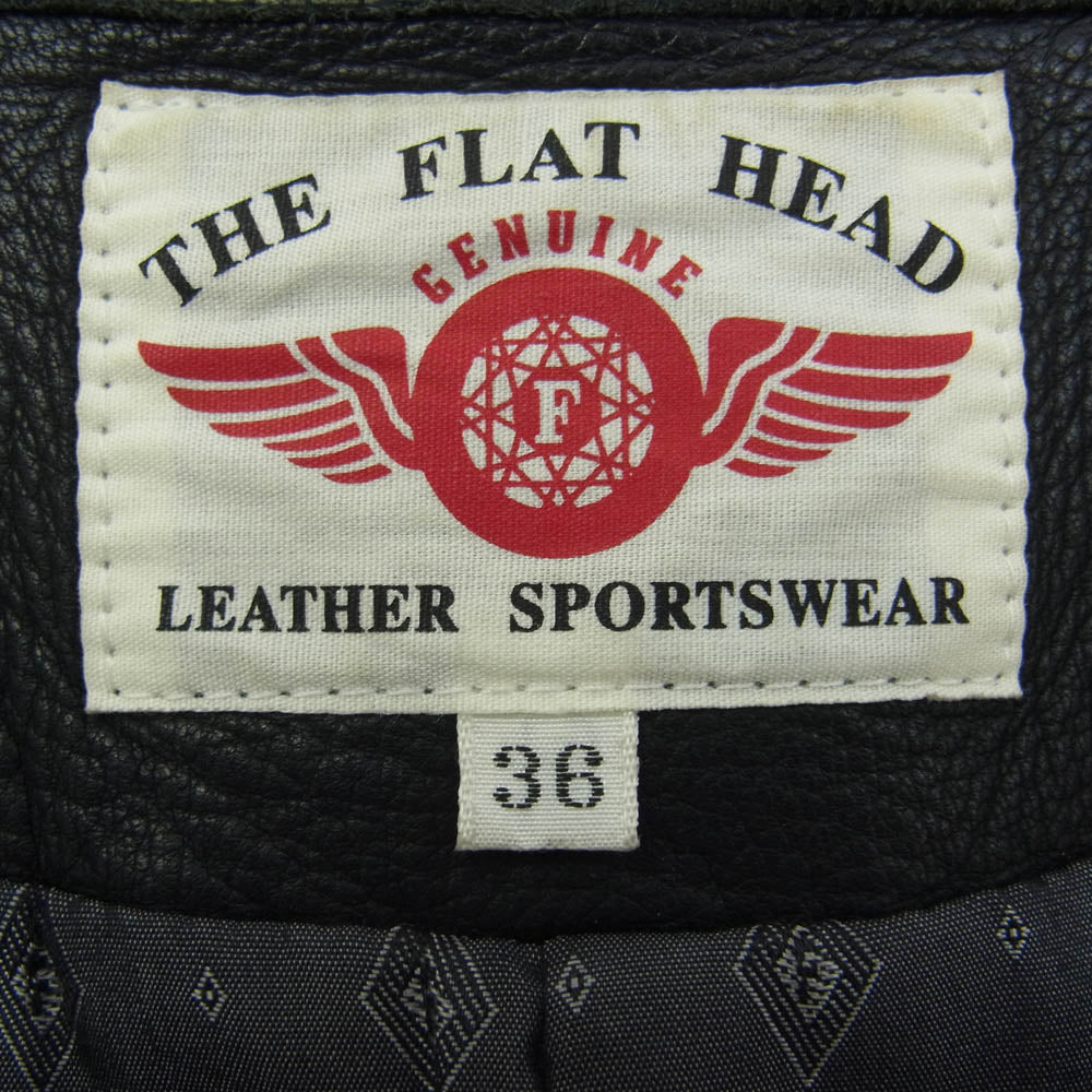 THE FLAT HEAD ザフラットヘッド ディアスキン レザー ベスト ブラック系 36【中古】