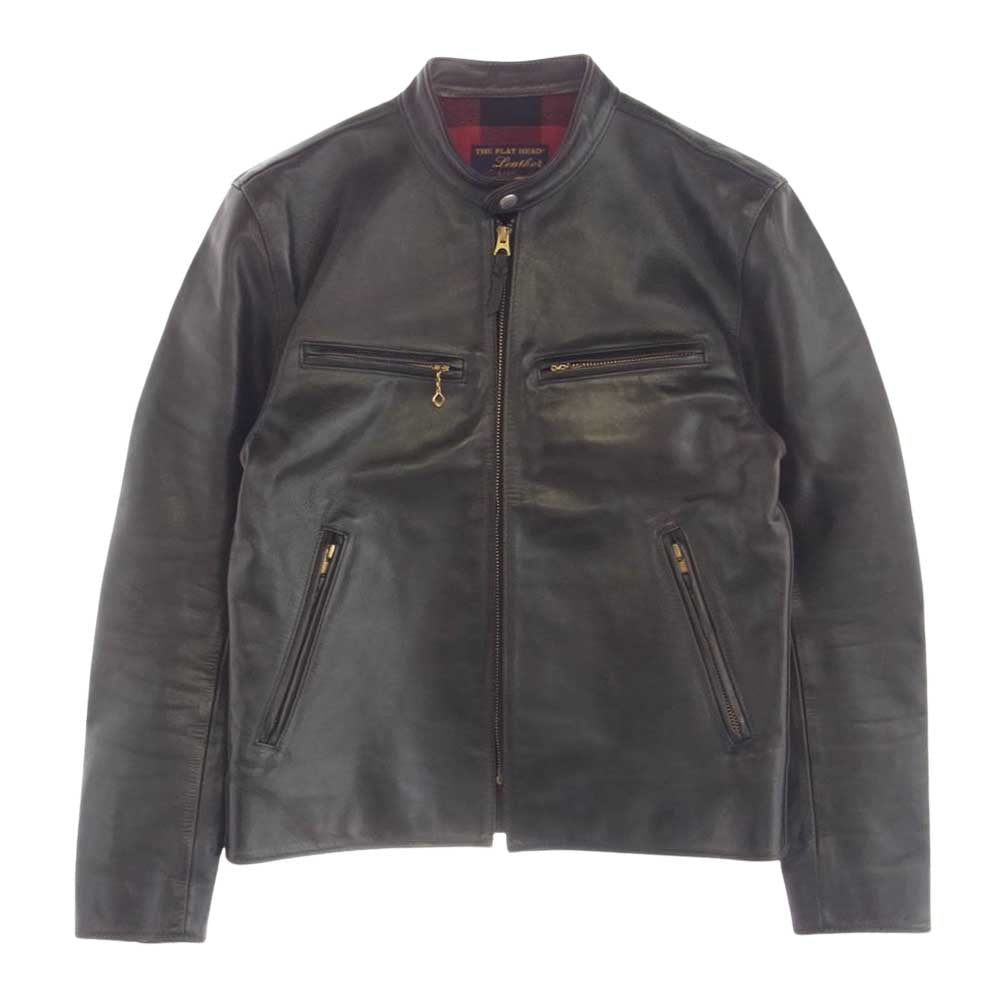 THE FLAT HEAD ザフラットヘッド SRJ-06A ホースハイド シングル ライダース レザー ジャケット ダークブラウン系 38【中古】