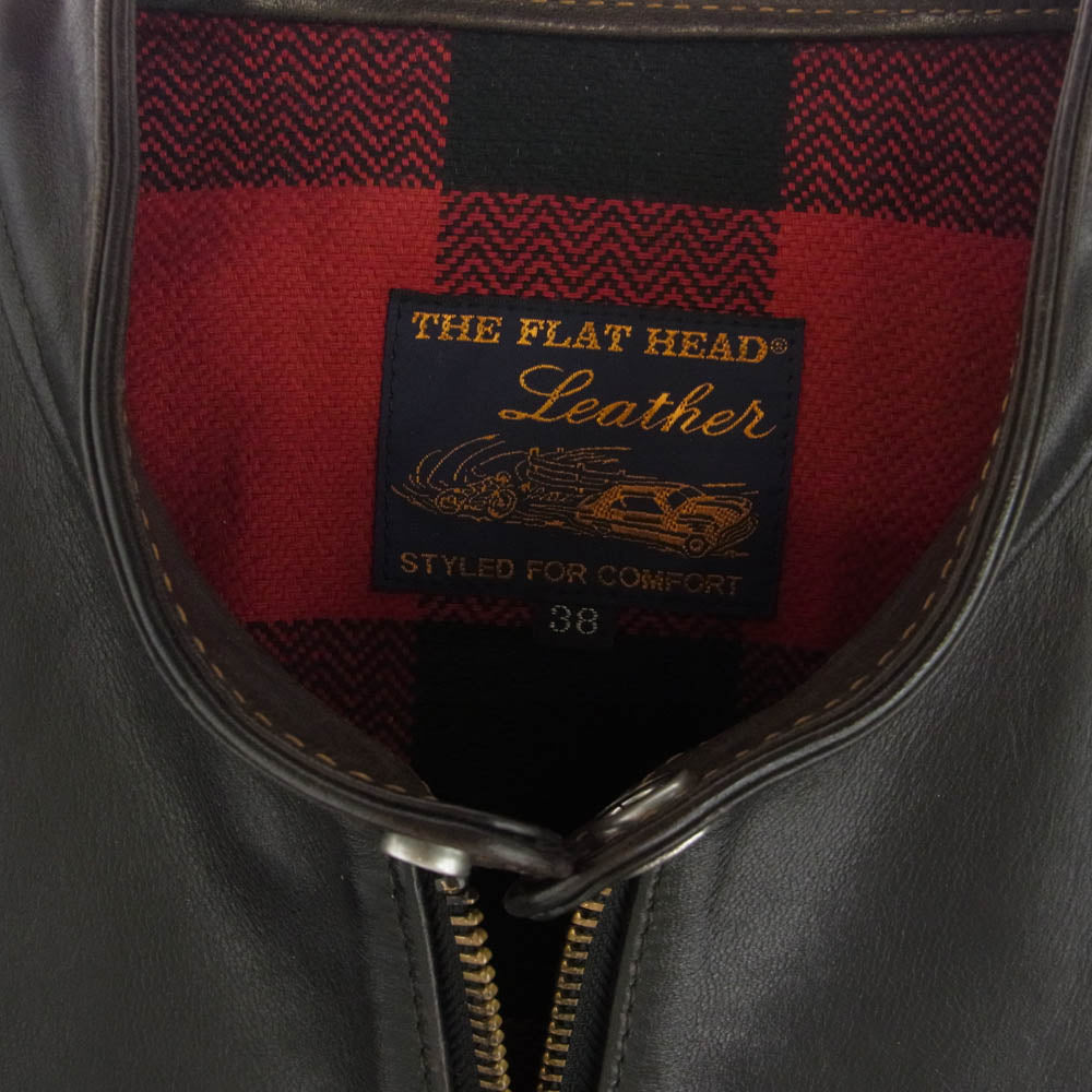 THE FLAT HEAD ザフラットヘッド SRJ-06A ホースハイド シングル ライダース レザー ジャケット ダークブラウン系 38【中古】