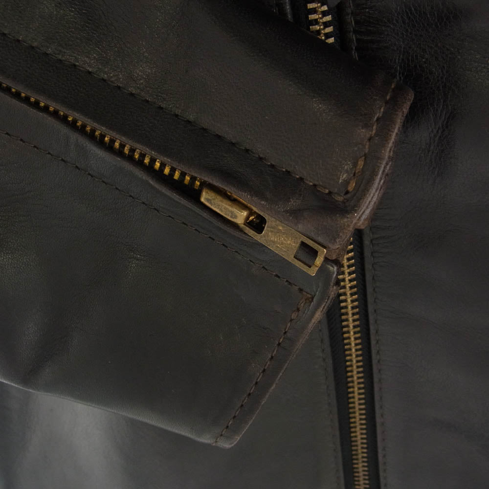 THE FLAT HEAD ザフラットヘッド SRJ-06A ホースハイド シングル ライダース レザー ジャケット ダークブラウン系 38【中古】