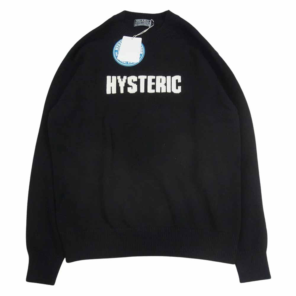 HYSTERIC GLAMOUR ヒステリックグラマー 02243NS04296 THE BAD GIRLS 編込 セーター コットン ニット ブラック系 S【極上美品】【中古】