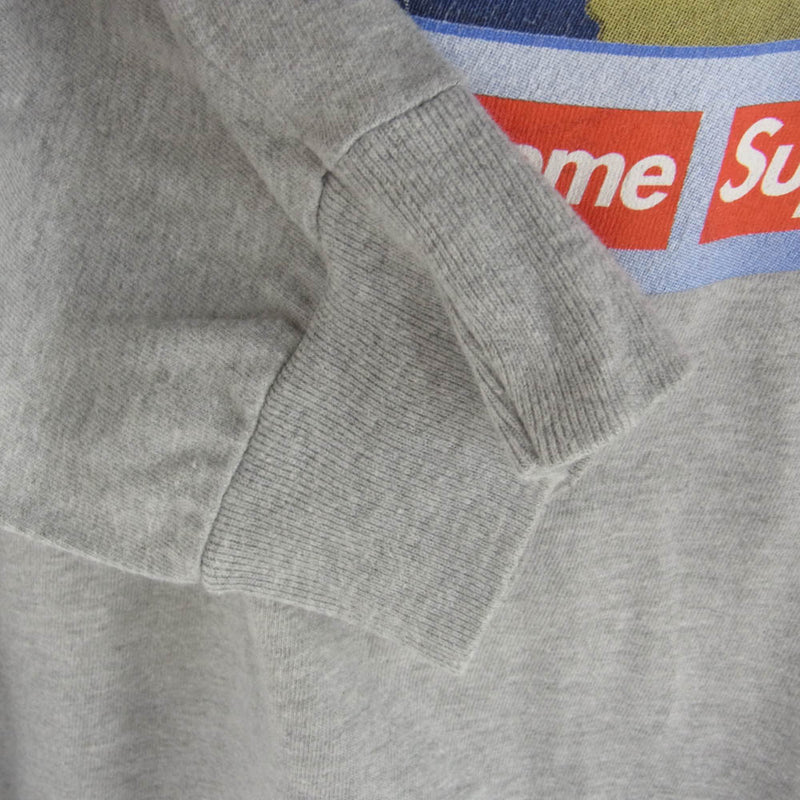 Supreme シュプリーム 15AW Worldwide L／S Tee ワールドワイド 長袖 Tシャツ グレー M グレー系 M【中古】