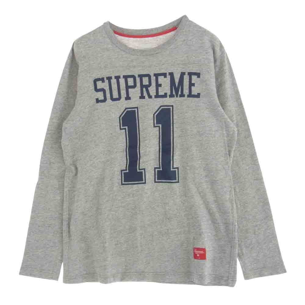 Supreme シュプリーム 11AW football tee フットボール 長袖 Tシャツ グレー M グレー系 M【中古】