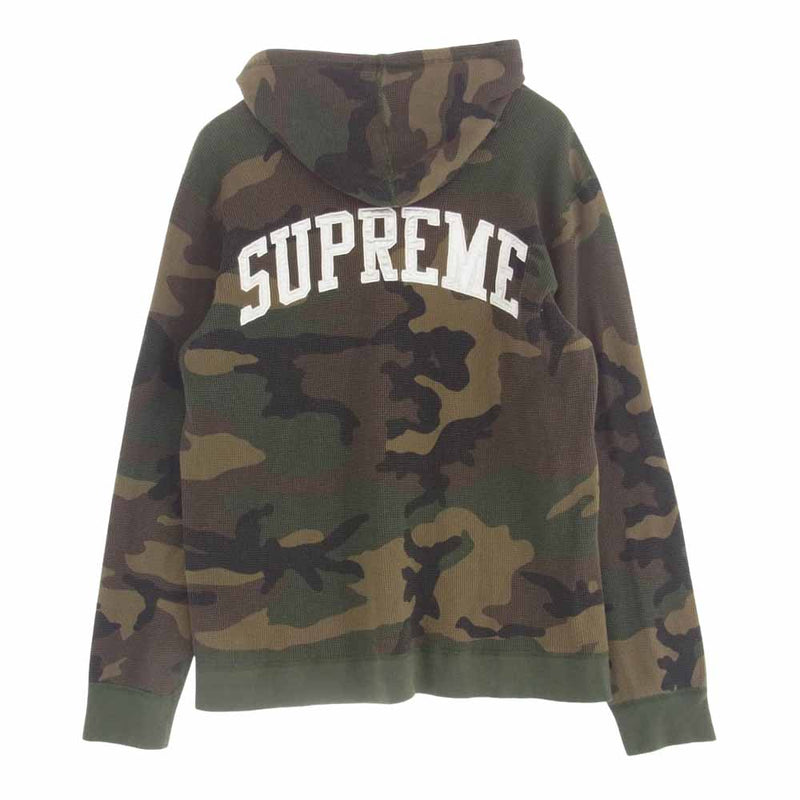 Supreme シュプリーム 16AW Hooded Waffle Thermal フーデッド ワッフル サーマル パーカー L マルチカラー系 カーキ系 L【中古】