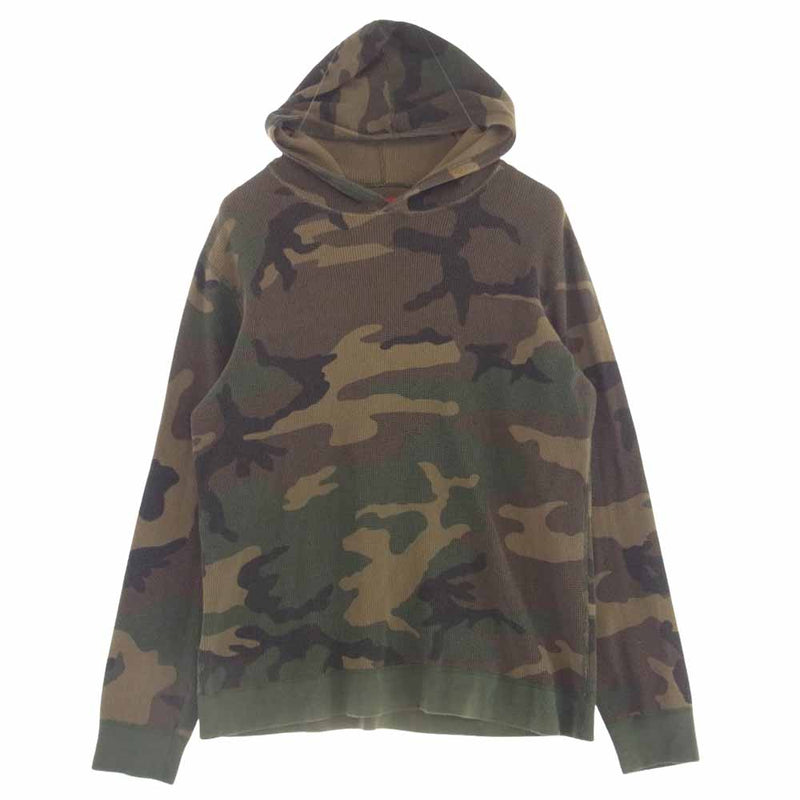 Supreme シュプリーム 16AW Hooded Waffle Thermal フーデッド ワッフル サーマル パーカー L マルチカラー系 カーキ系 L【中古】