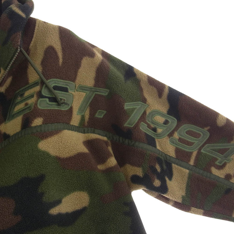 Supreme シュプリーム 19AW Polartec Half Zip Hooded Sweatshirt ポーラーテック ハーフジップ プルオーバー パーカー Sサイズ マルチカラー系 カーキ系 S【中古】