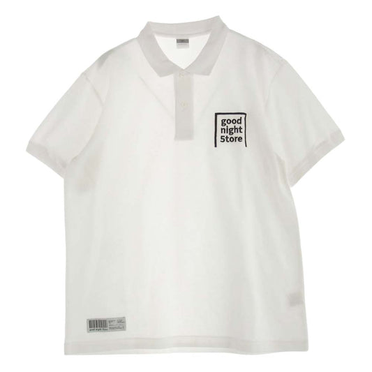 グッドナイトストア ロゴ刺繍 鹿の子 半袖 ポロシャツ ホワイト系【中古】