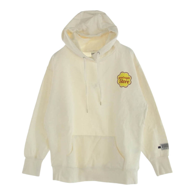 グッドナイトストア GN124 candy logo hoodie white キャンディー ロゴ フーディー スウェット プルオーバー パーカー ホワイト系【中古】