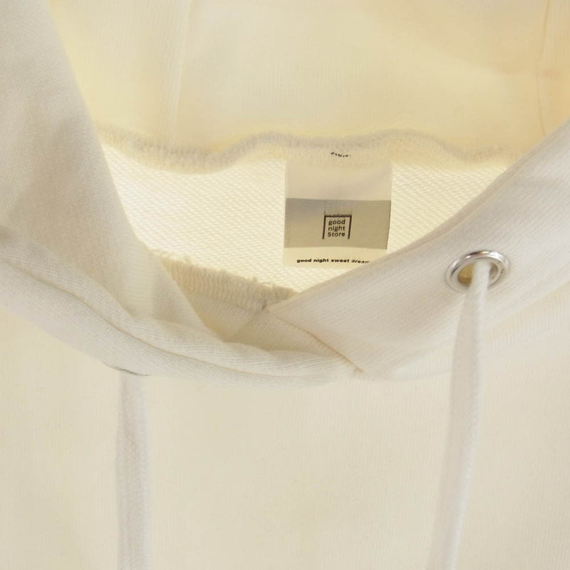 グッドナイトストア GN124 candy logo hoodie white キャンディー ロゴ フーディー スウェット プルオーバー パーカー ホワイト系【中古】