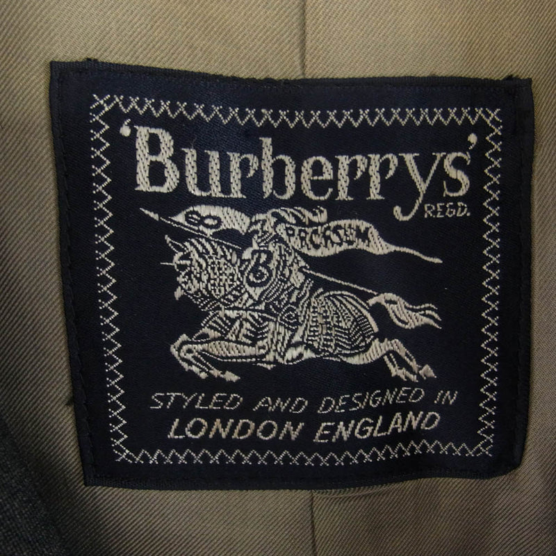 BURBERRY バーバリー WW050-995-06 Burberrys 三陽商会タグ sanyo ウィンドウペン チェック ウール ステンカラーコート バルマカーンコート グレー系 M【中古】