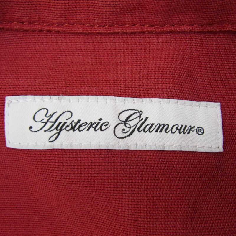 HYSTERIC GLAMOUR ヒステリックグラマー 0122AH07 バックガールプリント スター ボーリングシャツ 半袖 シャツ レッド系 F【中古】