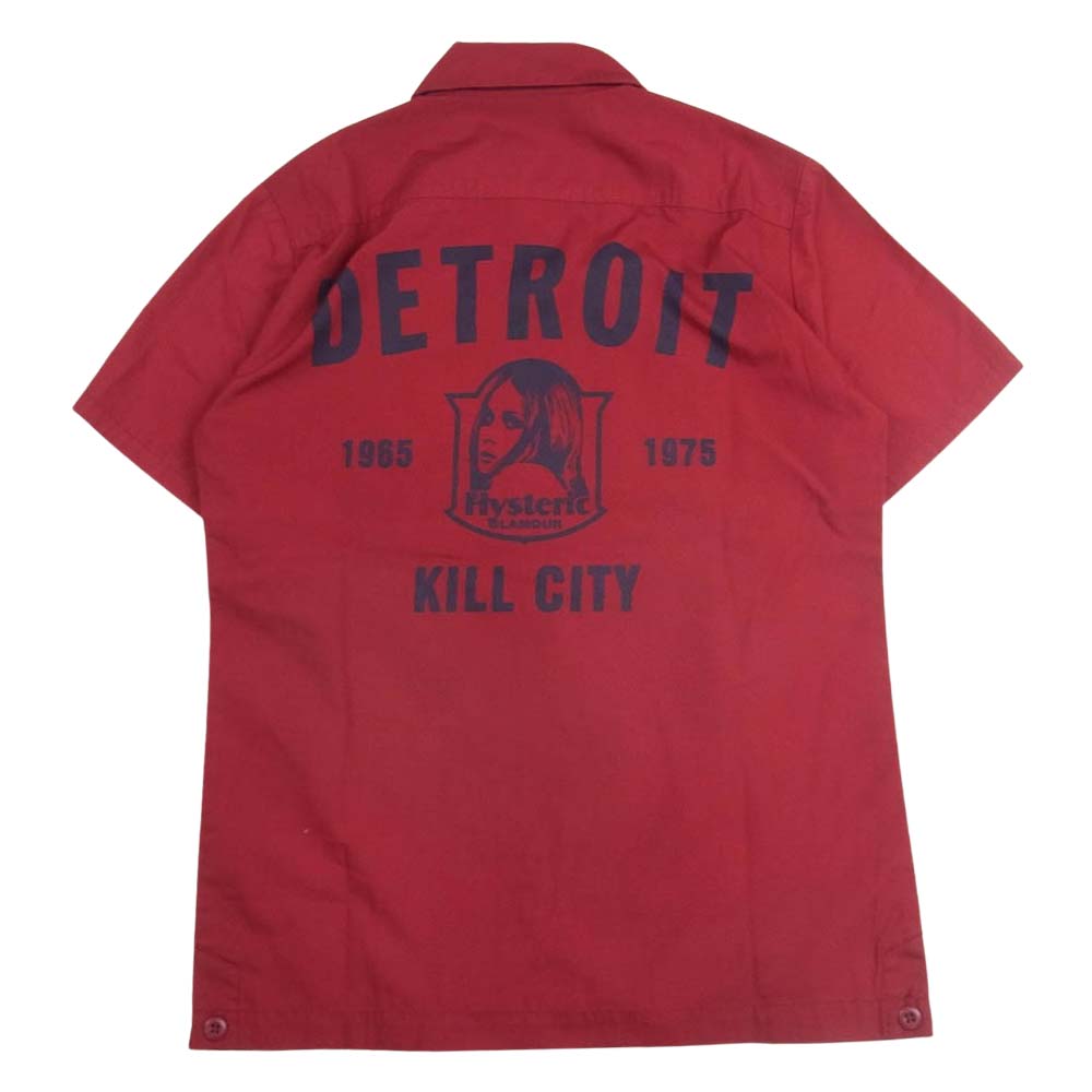 HYSTERIC GLAMOUR ヒステリックグラマー 4AH-1921 DETROIT FOREVER デトロイトフォーエバー 半袖 シャツ レッド系 S【中古】