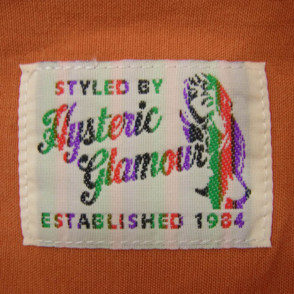 HYSTERIC GLAMOUR ヒステリックグラマー 0241AH17 DETROIT MICH デトロイト ボーリングシャツ 半袖 シャツ オレンジ系 M【中古】