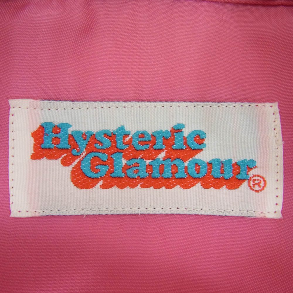 HYSTERIC GLAMOUR ヒステリックグラマー 2AB-3010 ガールワッペン フルジップ ナイロン ジャケット ピンク系 FREE【中古】