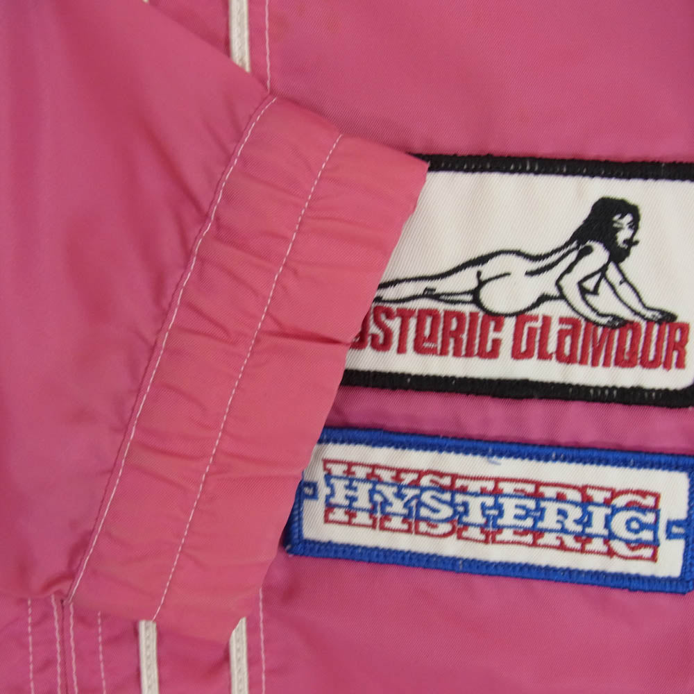 HYSTERIC GLAMOUR ヒステリックグラマー 2AB-3010 ガールワッペン フルジップ ナイロン ジャケット ピンク系 FREE【中古】