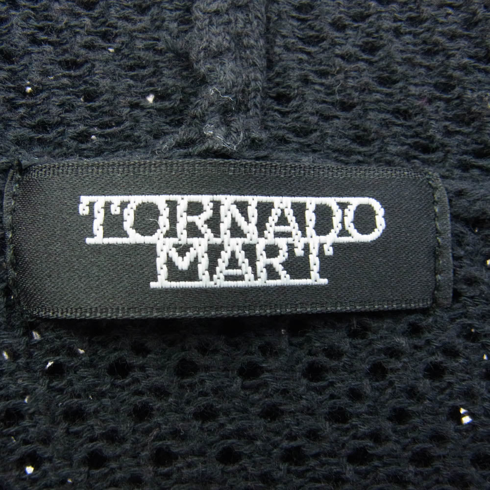 TORNADO MART トルネードマート TKN-8103 メッシュ編み ニット フルジップ ロング パーカー ブラック系【中古】